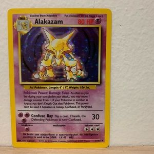 1995 POKÉMON ALAKAZAM HOLOGRAPHIC CARD 1/102